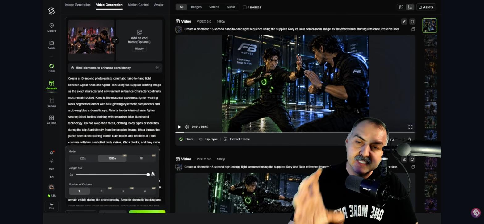 Kling AI video üretim ekranı