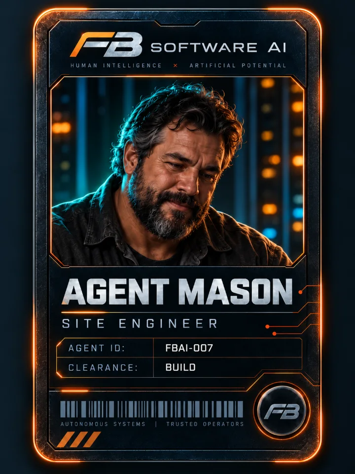 FB Server ajan kartı: Agent Mason — Site mühendisi
